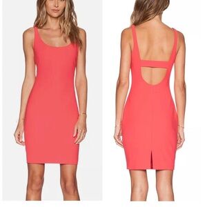 Elizabeth and James Vibrant Coral Backless Dress